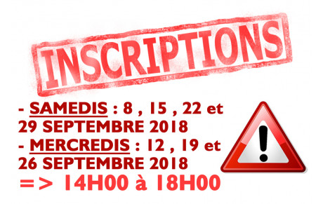 Nouvelles inscriptions 2018-2019